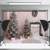 Lofaris Rosa Wand Innere Weihnachten Fotografie Hintergrund